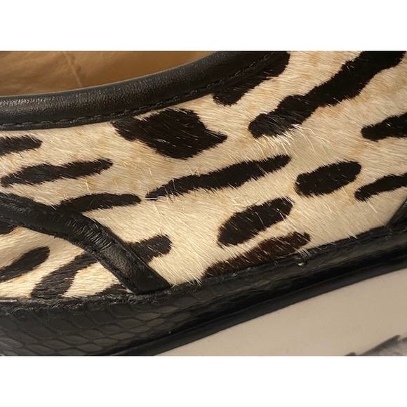 Donald Pliner Calf Hair Leopard Print Flip Platform Lace up Sneakers Woman' sz 7 - Picture 8 of 10